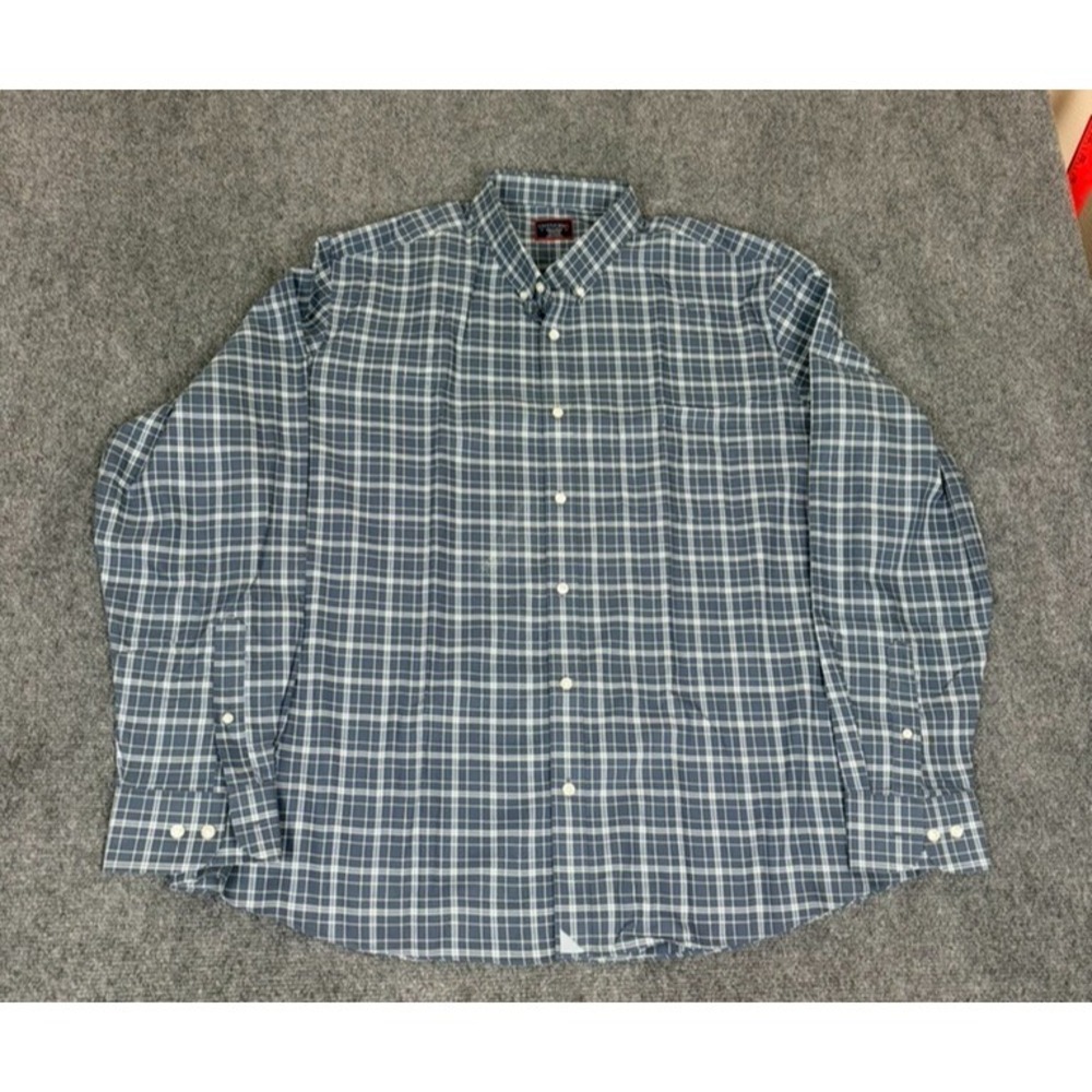 Untuckit Shirt Mens Gray Plaid Button Up Long Sleeve Wrinkle Free‎ Size XXL